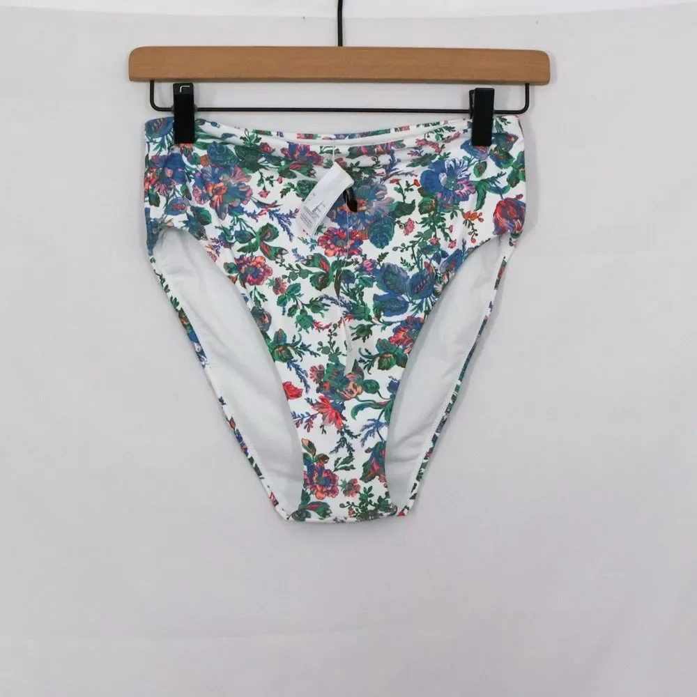 NWT J. Crew Eco high-waisted bikini bottom in English garden - Small